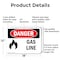 Signmission Gas Line Danger Sign, Aluminum, 18in W x 12in L, 2PK OS-2PACK-DS-A-1218-L-1272 - alternate 8